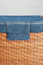 FWRD Renew Chanel Denim &amp; Straw Basket Bag in Blue, view 8, click to view large image.