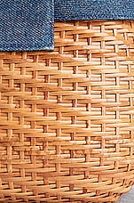 FWRD Renew Chanel Denim &amp; Straw Basket Bag in Blue, view 9, click to view large image.