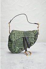 FWRD Renew Dior Saddle Bag in Green, view 2, click to view large image.