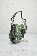 FWRD Renew Dior Saddle Bag in Green, view 4, click to view large image.