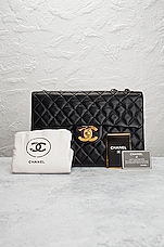 FWRD Renew Chanel Lambskin Quilted Chain Flap Shoulder Bag in Black, view 10, click to view large image.