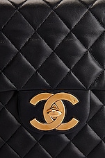 FWRD Renew Chanel Lambskin Quilted Chain Flap Shoulder Bag in Black, view 6, click to view large image.