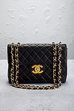 FWRD Renew Chanel Jumbo XL Quilted Turnlock Half Flap Shoulder Bag in Black, view 2, click to view large image.
