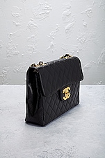 FWRD Renew Chanel Jumbo XL Quilted Turnlock Half Flap Shoulder Bag in Black, view 4, click to view large image.