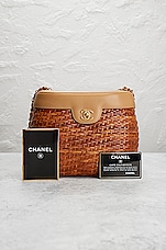 FWRD Renew Chanel Vintage CC Wicker Basket Bag in Beige, view 10, click to view large image.