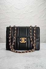 FWRD Renew Chanel Vintage Jumbo Caviar Turnlock Single Flap Bag in Black, view 2, click to view large image.