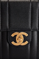 FWRD Renew Chanel Vintage Jumbo Caviar Turnlock Single Flap Bag in Black, view 6, click to view large image.