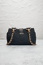 FWRD Renew Chanel Raffia Flap Bag in Blue, view 3, click to view large image.