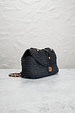FWRD Renew Chanel Raffia Flap Bag in Blue, view 4, click to view large image.