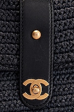 FWRD Renew Chanel Raffia Flap Bag in Blue, view 6, click to view large image.