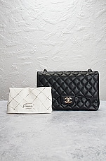 FWRD Renew Chanel Quilted Caviar Double Flap Chain Shoulder Bag in Black, view 10, click to view large image.