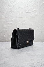 FWRD Renew Chanel Quilted Caviar Double Flap Chain Shoulder Bag in Black, view 4, click to view large image.