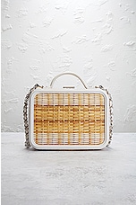 FWRD Renew Chanel 2019 Raffia Rattan Filigree Vanity Bag in Neutral, view 4, click to view large image.