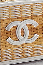 FWRD Renew Chanel 2019 Raffia Rattan Filigree Vanity Bag in Neutral, view 7, click to view large image.