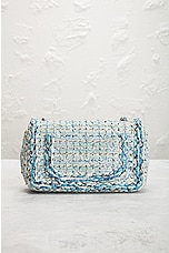 FWRD Renew Chanel Tweed Chain Shoulder Bag in Blue, view 3, click to view large image.