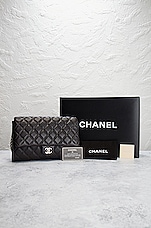 FWRD Renew Chanel Lambskin Quilted Flap Chain Shoulder Bag in Gray, view 10, click to view large image.