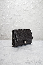 FWRD Renew Chanel Lambskin Quilted Flap Chain Shoulder Bag in Gray, view 4, click to view large image.