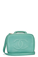 FWRD Renew Chanel Caviar Timeless CC 2Way Vanity Bag in Turquoise, view 1, click to view large image.