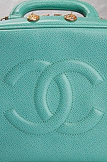 FWRD Renew Chanel Caviar Timeless CC 2Way Vanity Bag in Turquoise, view 6, click to view large image.
