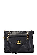FWRD Renew Chanel Vintage Caviar Front Pocket Shoulder Bag in Black, view 1, click to view large image.