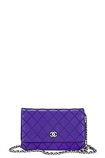 FWRD Renew Chanel Quilted Coco Mark Chain Shoulder Bag in Purple, view 1, click to view large image.