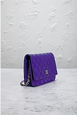 FWRD Renew Chanel Quilted Coco Mark Chain Shoulder Bag in Purple, view 4, click to view large image.