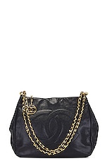 FWRD Renew Chanel Caviar Chain Shoulder Bag in Black, view 1, click to view large image.