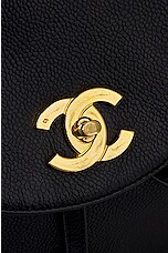 FWRD Renew Chanel Caviar Triple Coco Turnlock Chain Backpack in Black, view 6, click to view large image.