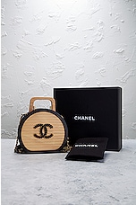 FWRD Renew Chanel Wood Vanity Bag in Brown, view 9, click to view large image.