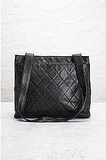 FWRD Renew Chanel Medium Double Turnlock Caviar Tote Bag in Black, view 3, click to view large image.