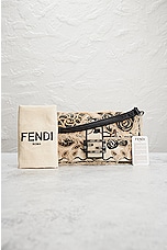 FWRD Renew Fendi Floral Embroidered Baguette Bag in Black & White, view 10, click to view large image.