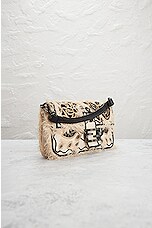 FWRD Renew Fendi Floral Embroidered Baguette Bag in Black & White, view 4, click to view large image.