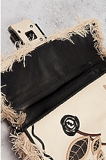 FWRD Renew Fendi Floral Embroidered Baguette Bag in Black & White, view 7, click to view large image.