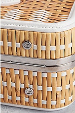 FWRD Renew Chanel 2019 Raffia Rattan Filigree Vanity Bag in White, view 9, click to view large image.