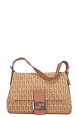 FWRD Renew Fendi Zucca Mama Baguette Shoulder Bag in Pink, view 1, click to view large image.