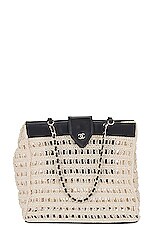 FWRD Renew Chanel Crochet Shoulder Bag in White | FWRD