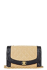 FWRD Renew Chanel Quilted Lambskin Shoulder Bag in Beige, view 1, click to view large image.