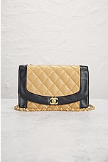 FWRD Renew Chanel Quilted Lambskin Shoulder Bag in Beige, view 2, click to view large image.
