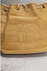 FWRD Renew Chanel Raffia CC Bucket Bag in Brown, view 6, click to view large image.