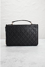 FWRD Renew Chanel Vintage Black Top Handle Quilted Shoulder Bag in Black, view 3, click to view large image.