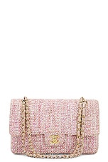 FWRD Renew Chanel Quilted Double Flap Chain Shoulder Bag in Pink, view 1, click to view large image.