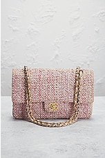 FWRD Renew Chanel Quilted Double Flap Chain Shoulder Bag in Pink, view 2, click to view large image.