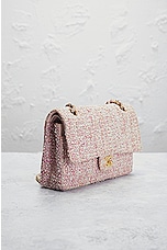 FWRD Renew Chanel Quilted Double Flap Chain Shoulder Bag in Pink, view 4, click to view large image.