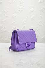 FWRD Renew Chanel Quilted Lambskin Shoulder Bag in Purple, view 4, click to view large image.
