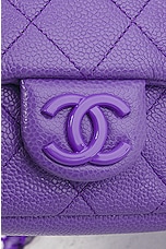 FWRD Renew Chanel Quilted Lambskin Shoulder Bag in Purple, view 6, click to view large image.