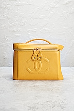FWRD Renew Chanel Vintage Caviar CC Vanity Bag in Yellow, view 2, click to view large image.