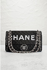 FWRD Renew Chanel Limited Edition Nylon Flap Bag in Black, view 2, click to view large image.
