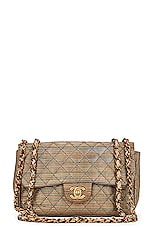 FWRD Renew Chanel Small Jute &quot;Vibrato&quot; Rainbow Coated Canvas Quilted Flap Bag GHW in Multi, view 1, click to view large image.