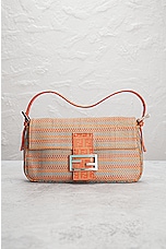 FWRD Renew Fendi Woven Leather Baguette Shoulder Bag in Multi, view 2, click to view large image.