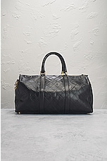 FWRD Renew Chanel Lambskin 2 Way Boston Bag in Black, view 3, click to view large image.